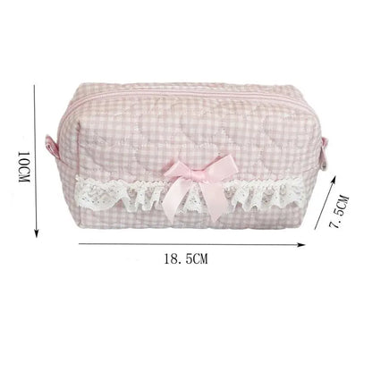 Gingham & Lace Pencil Case