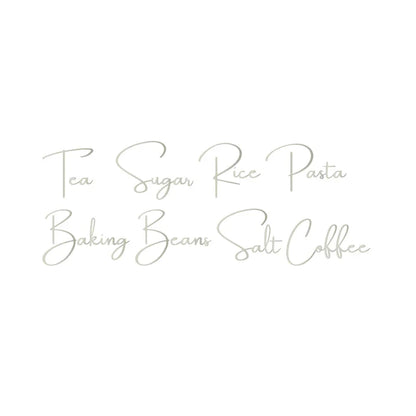 Kitchen Canister Labels Sticker Set | Waterproof Vinyl Decals for Tea Coffee Sugar