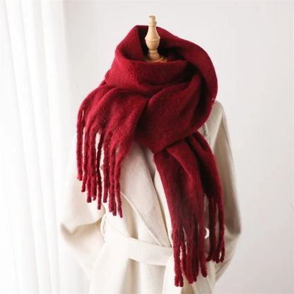 Women's Cashmere-Feel Long Tassel Scarf Shawl - Pashmina Blanket Wrap 94 in (240 cm) Thick Soft Winter Wrap