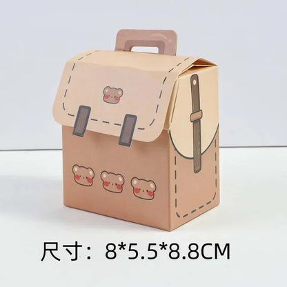 5PCS Creative Gifts Packaging Bags Cartoon School Bag Shape Candy Snack Self-lock Bags for Kids Birthday Party Decors Gifts