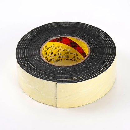 1 Roll 5mX50mmX3mm Eva Black Foam Sponge Rubber Strip Tape Door Window Soundproof Anti-Collision Car Interior Sound Insulation