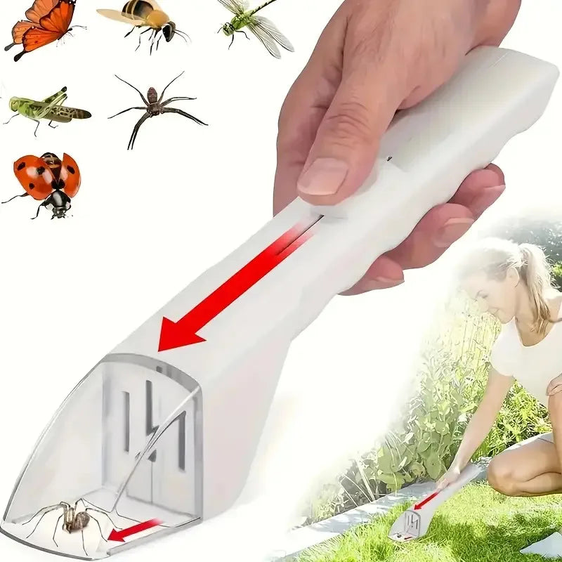 Handheld Insect Trap with Release Mechanism | Reusable Bug Catcher for Bees Spiders Crawlers Indoor Kitchen Cabinet Outdoor Garden