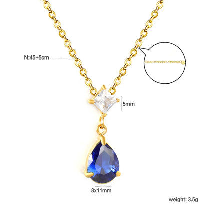 Teardrop Necklace Waterdrop Pendant | Minimalist Stainless Steel Jewelry for Women