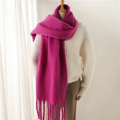 Women's Cashmere-Feel Long Tassel Scarf Shawl - Pashmina Blanket Wrap 94 in (240 cm) Thick Soft Winter Wrap