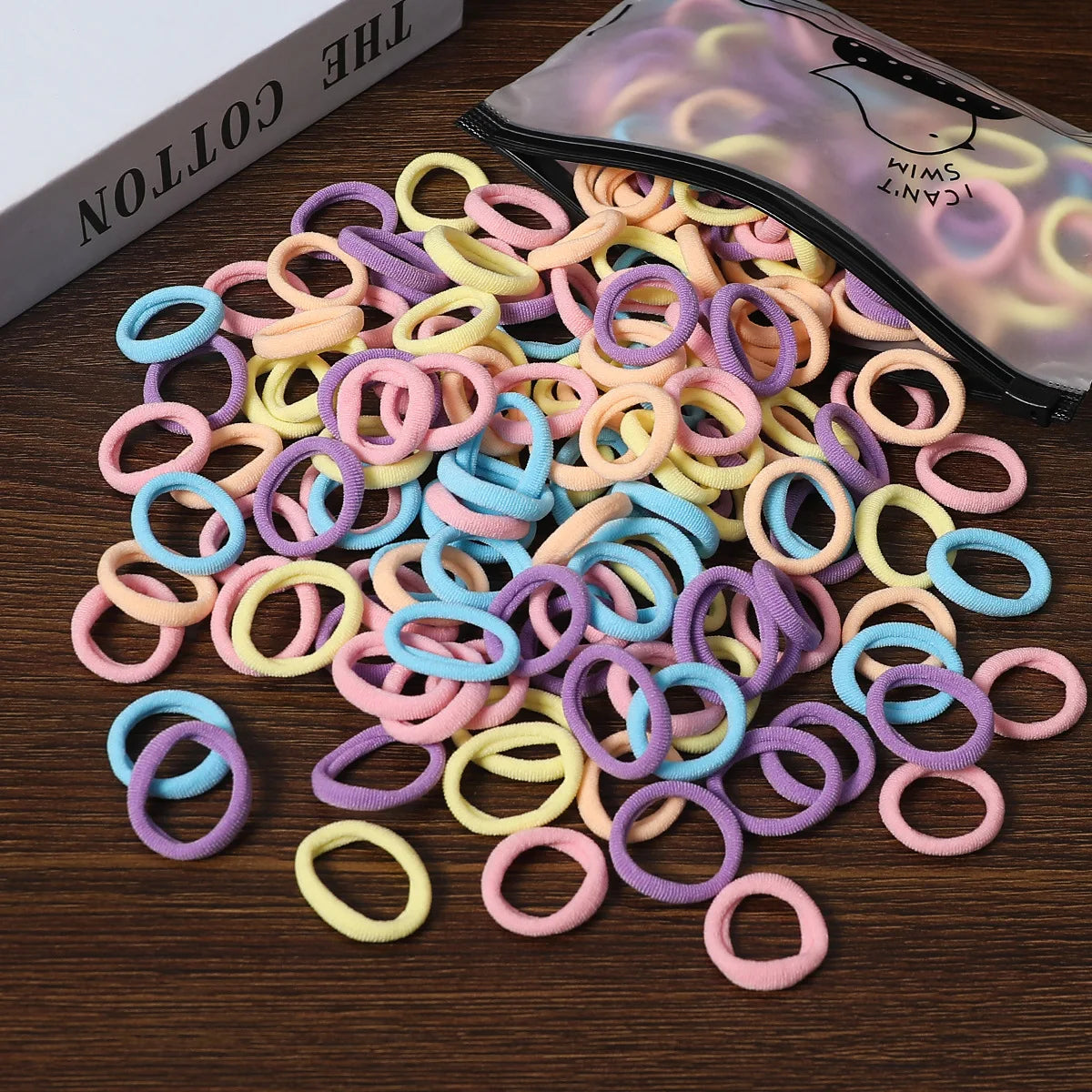 50/100-Pack Colorful Nylon Hair Bands for Kids - Elastic Scrunchie Hair Ties & Ponytail Holders for Girls