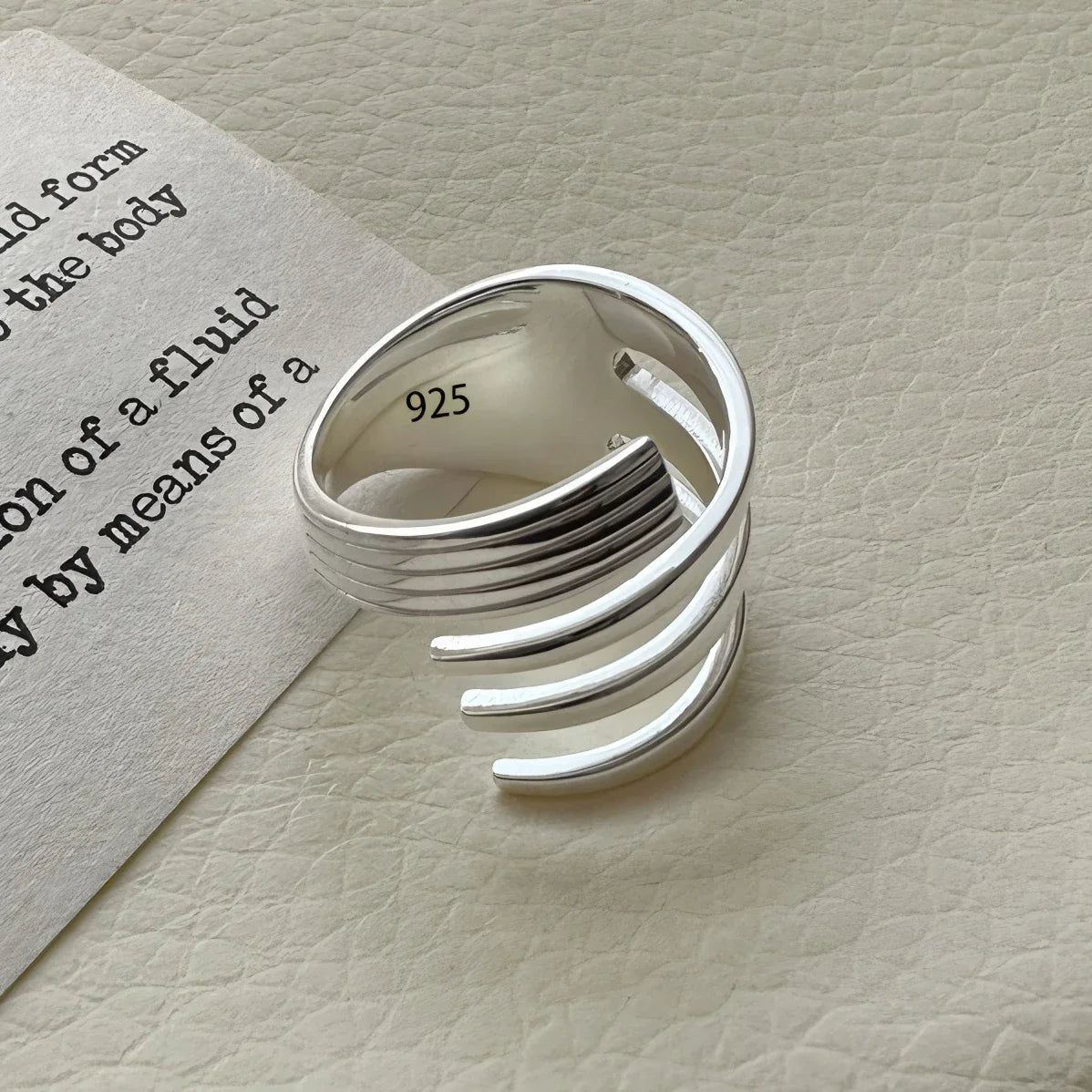 VENTFILLE 925 Sterling Silver Irregular Ring | Geometric Minimalist Jewelry for Women