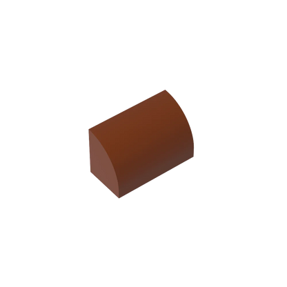 Gobricks GDS-M063 Curved Brick 1 x 2 x 1 No Studs | Compatible Building Block