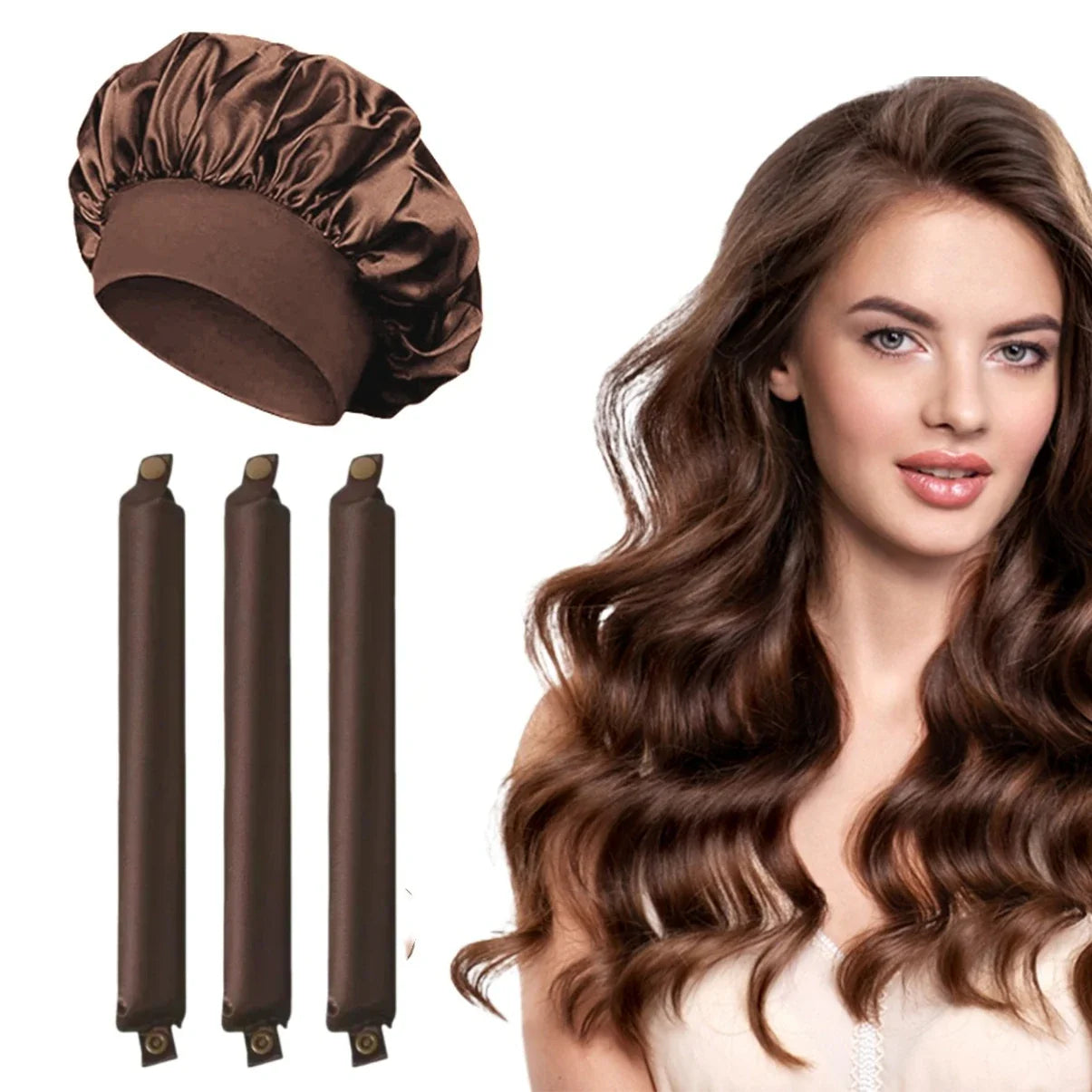 Satin Heatless Curling Rod Headband Set | No Heat Hair Curlers for Overnight Lazy Curls