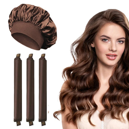 Satin Heatless Curling Rod Headband Set | No Heat Hair Curlers for Overnight Lazy Curls