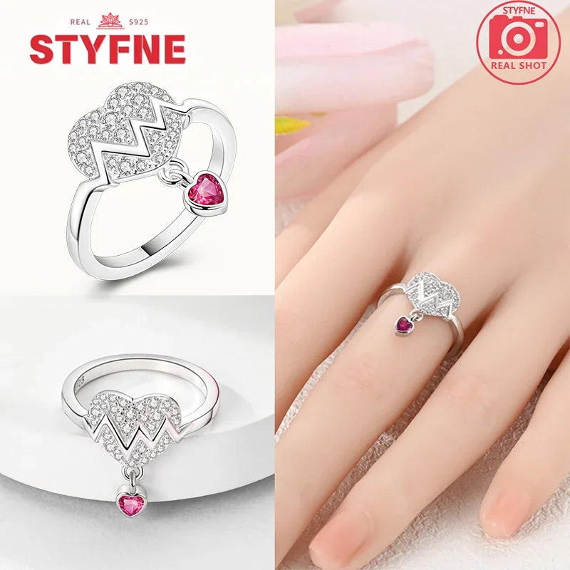 925 Sterling Silver Heart Ring | Sparkling Zircon Infinity Love Band