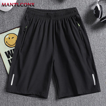 Men's Quick-Dry Gym & Running Shorts - Elastic Waist, Zipper Pockets, Breathable Workout Shorts (M-4XL)