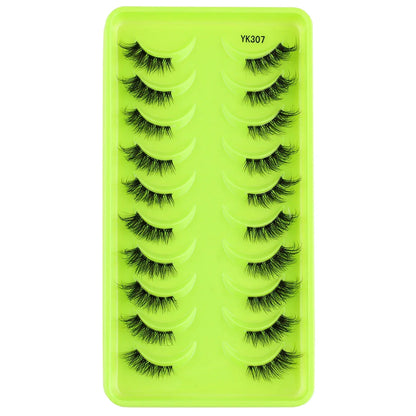 New Half Eyelashes 3D Cat Eye Lashes Clear Stem False Lashes
