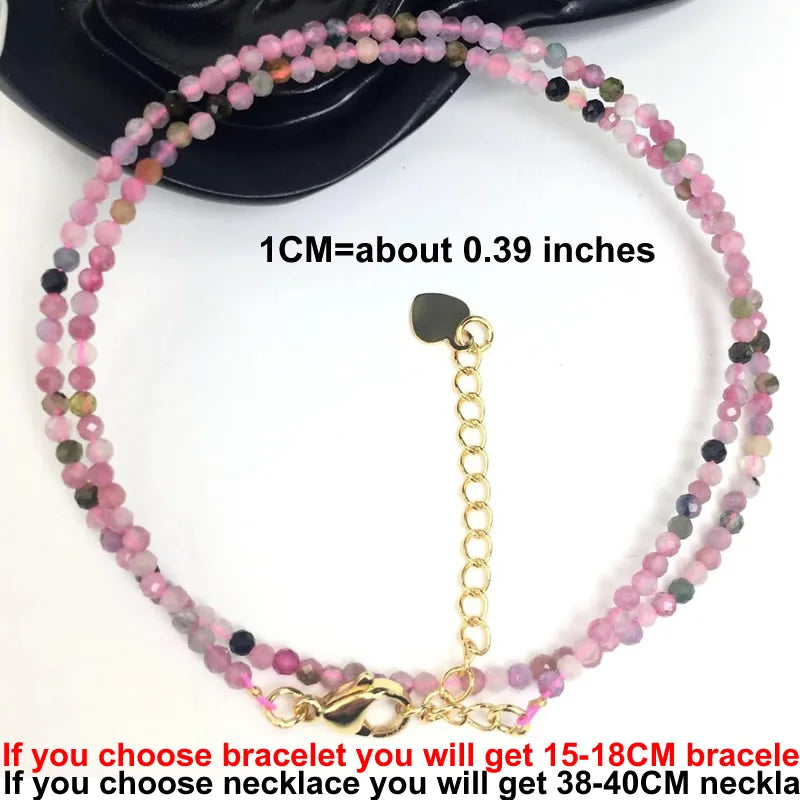 Faceted Gemstone Bead Choker Necklace and Bracelet Set | Natural Stone Jewelry for Men and Women