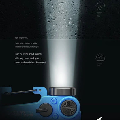 SMILING SHARK Flashlight Magnetic Clip Running Light | Rechargeable Outdoor Camping Lantern