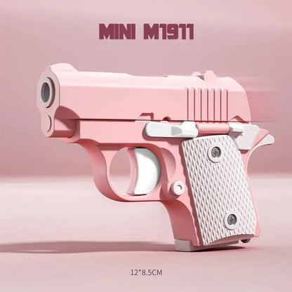 3D Printed Gravity Fidget Stress Relief Mini Pistol Toy | Manual Burst Decompression Toy for Adults and Kids
