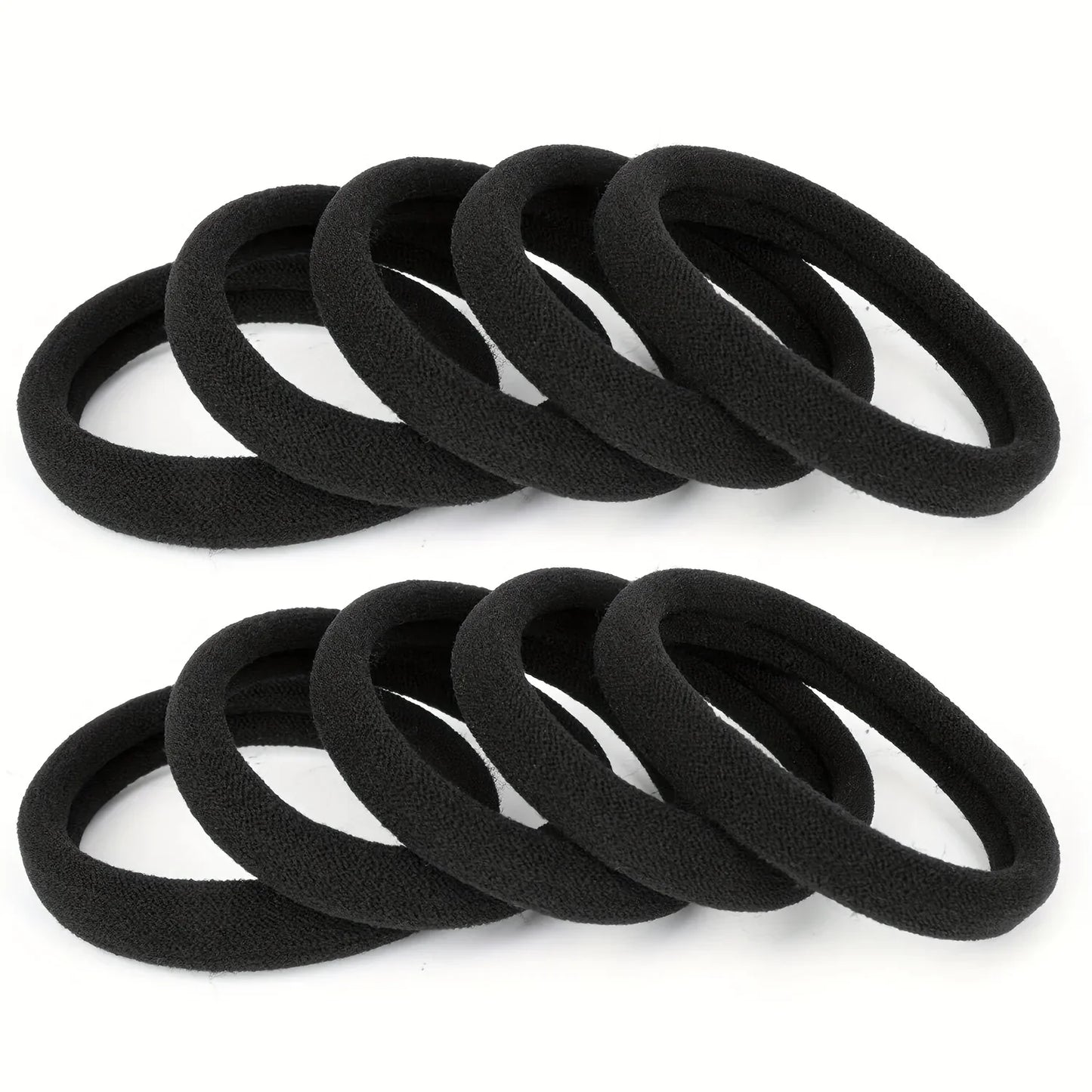 100-Pack Black Seamless Elastic Hair Ties for Women and Girls, No-Damage High Elastic Ponytail Bands