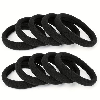 100-Pack Black Seamless Elastic Hair Ties for Women and Girls, No-Damage High Elastic Ponytail Bands