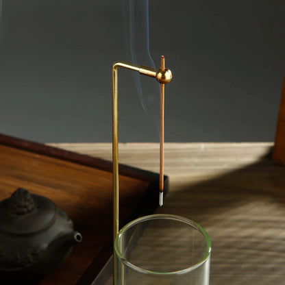 Glass Mountain Incense Holder for Sticks Incense Sticks Holder with Cord Lock Anti-Ash Flying Incense Burner with Ash Catcher