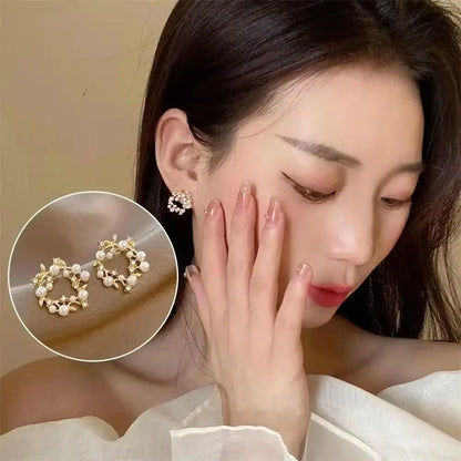 Korean Fashion Seven Star Zircon Earrings | Luxury Crystal Stars Stud Earrings