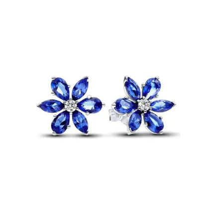 925 Sterling Silver Snowflake Heart Earrings | Fine Stud Earrings for Women