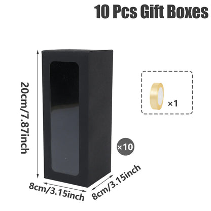 10pcs White Black Glass Laser silver Gift Box Glass Display Box Transparent Gift Box Water Cup Jar Sublimation Glass