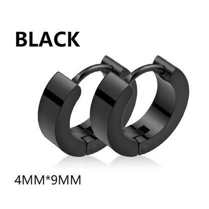 Black Punk Cross Hoop Earrings | Stainless Steel Unisex Jewelry