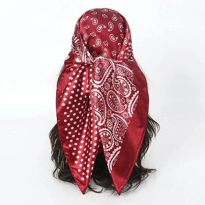 Satin Square Scarf – Elegant 2025 Print Hijab, Shawl & Hair Wrap