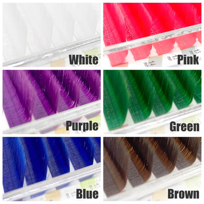 NATUHANA L/LU Curl Auto Fan Colored Lashes | Easy Fan Color Eyelash Extension