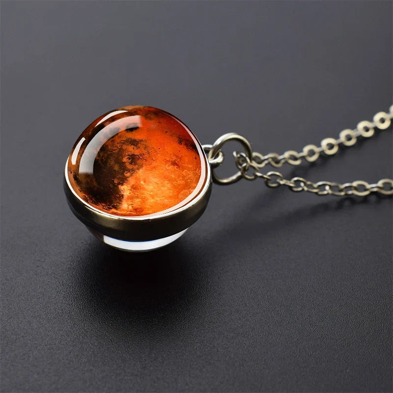 Solar System Galaxy Pendant Necklace | Unisex Astronomy Jewelry Gift