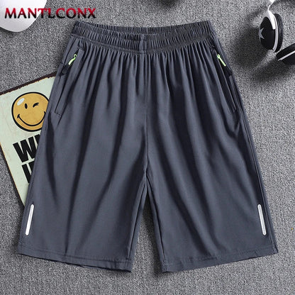 Men's Quick-Dry Gym & Running Shorts - Elastic Waist, Zipper Pockets, Breathable Workout Shorts (M-4XL)