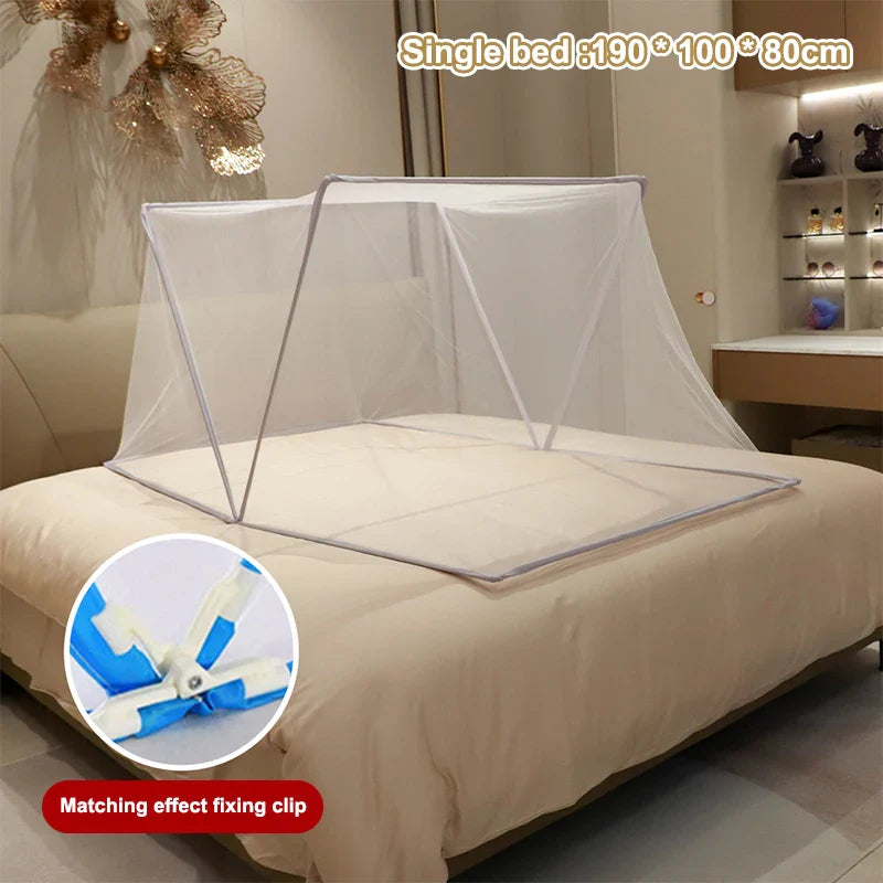 Foldable Mosquito Net for Bed | 3-Point Foldable Design with Good Ventilation