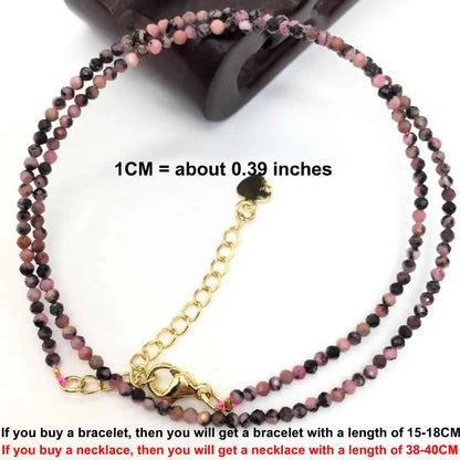 Faceted Gemstone Bead Choker Necklace and Bracelet Set | Natural Stone Jewelry for Men and Women