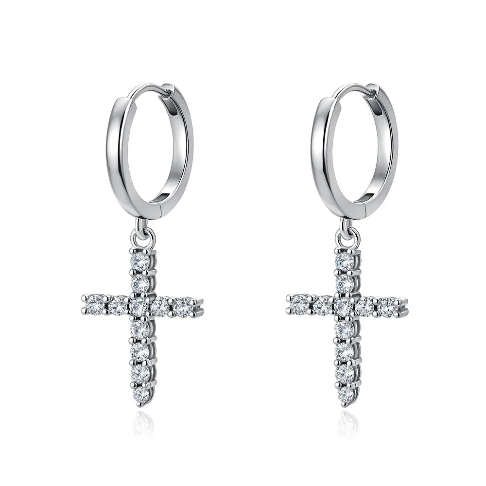 925 Sterling Silver Cherry Butterfly Shining Zircon Stud Earrings | Women's Holiday Charm Jewelry