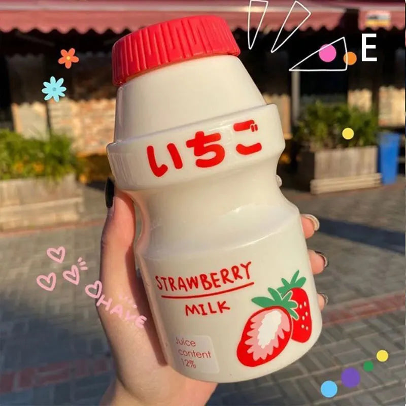 480ml Kawaii Plastic Water Bottle for Girls | Cute Reusable Drinkware