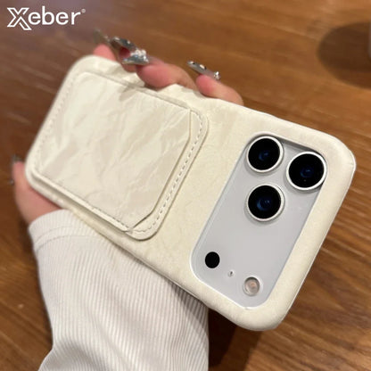 Luxury Velvet Fabric Slot Card Wallet Case For iPhone