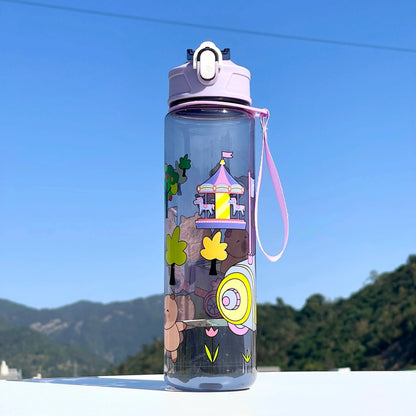 Kapibala Straw Cup 800ml | Large Capacity Portable Water Bottle for Sports and Outdoor