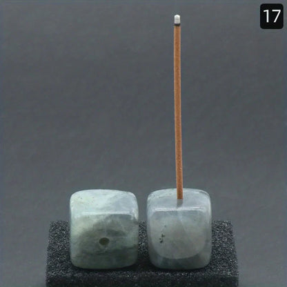 Natural Agate Stone Incense Holder | Square Wire Stick Incense Burner with Unique Pattern
