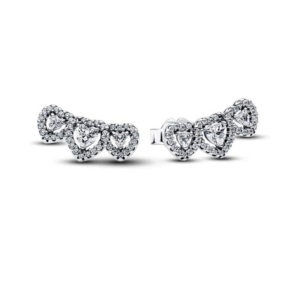 925 Silver Heart and Butterfly Stud Earrings | Elegant Fine Jewelry Gift for Women