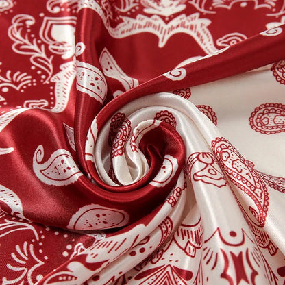Satin Square Scarf – Elegant 2025 Print Hijab, Shawl & Hair Wrap
