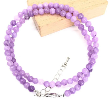2025 Natural Stone Crystal Choker Necklace | 4mm Bohemian Adjustable Choker