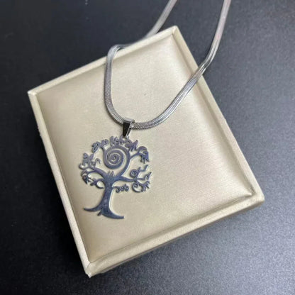 Tree of Life Pendant Necklace | Stainless Steel Family Tree Jewelry for Men and Women