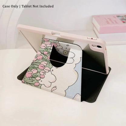 Kawaii Tulips & Bunnies iPad Case