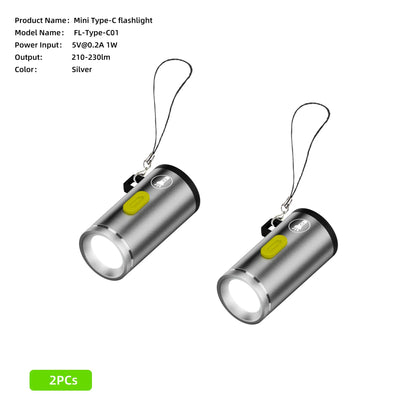 Mini High Brightness LED Flashlight | Type C Rechargeable Travel Torch