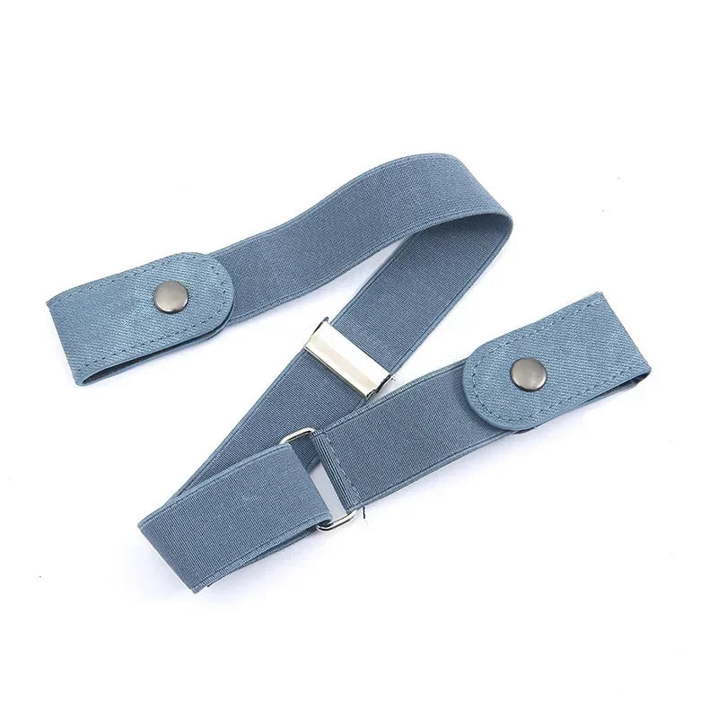 Canvas Elastic No-Buckle Adjustable Belt for Jeans – Invisible Waistband 33–45in (85–115cm) for Women & Men