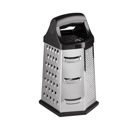 6-Side Stainless Steel Box Grater – Multifunctional Cheese and Vegetable Slicer Shredder with Non-Slip Base