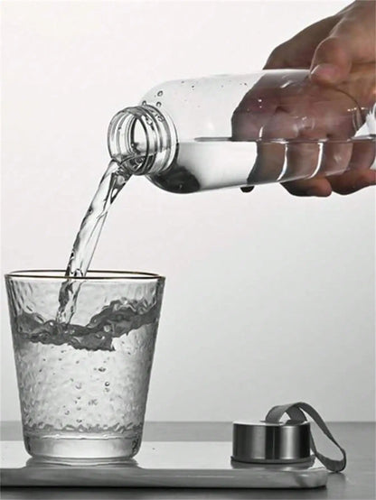 600ml Transparent Water Bottle with Carrying Strap | Daily Direct Drinking Cup