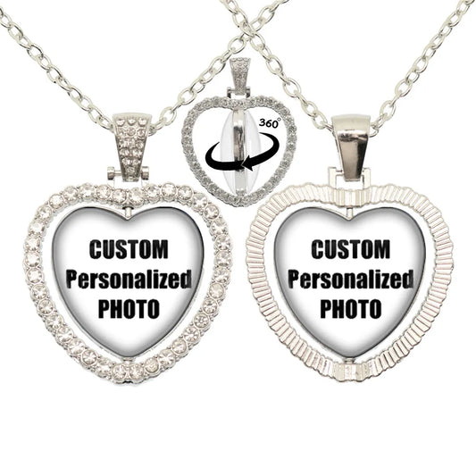 Custom Photo Heart Necklace | Personalized Double-Sided Family Jewelry Gift