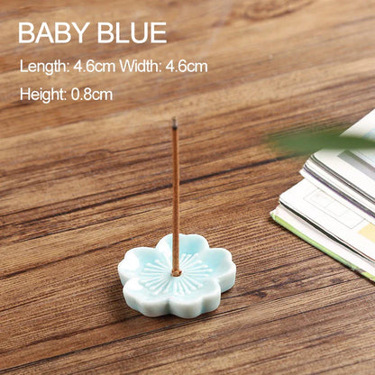Ceramic Cherry Blossom Incense Holder | Aromatherapy Burner for Home & Office