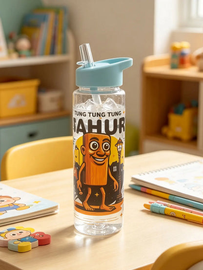 Cartoon Printed Straw Cup | 750ml BPA Free Summer Water Bottle