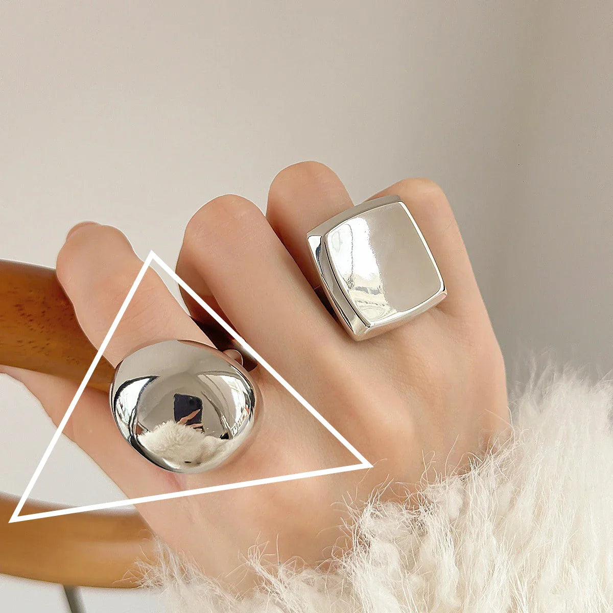 PANJBJ Real 925 Sterling Silver Retro Round Ring | Vintage Fine Jewelry for Women